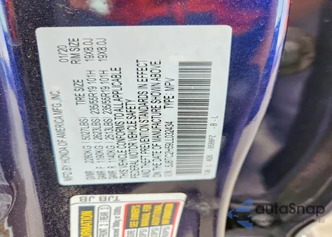 2020 Acura Rdx Technology from USA, damaged, VIN 5J8TC2H59LL032434